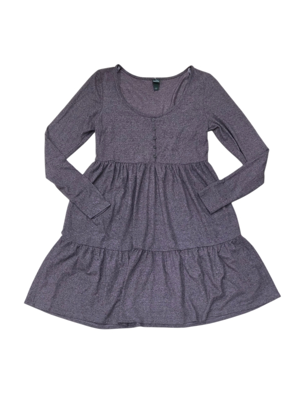 Wild Fable Heathered Lavender Scoop Neck Tiered Dress L